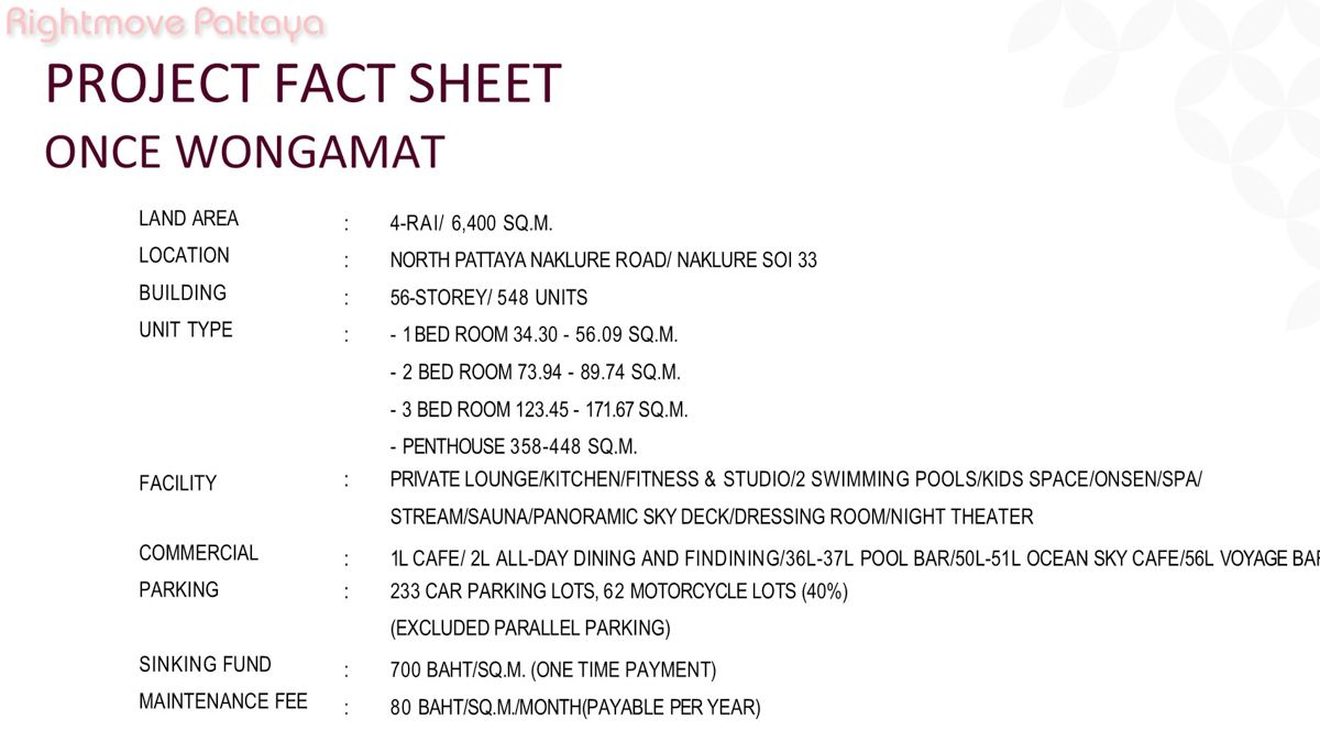 ONCE Wongamat, Condo In North Pattaya
